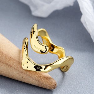 925 Sterling Silver Adjustable Abstract Irregular Open Ring 70400292