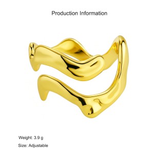 925 Sterling Silver Adjustable Abstract Irregular Open Ring 70400292