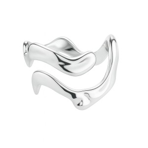 925 Sterling Silver Adjustable Abstract Irregular Open Ring 70400292