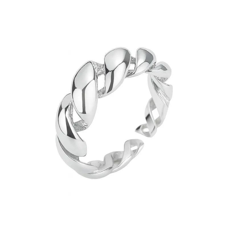 25 Sterling Silver Braided Rope Texture Open Ring 70400293