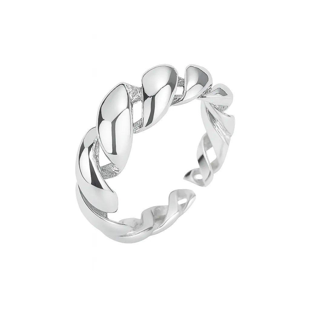 25 Sterling Silver Braided Rope Texture Open Ring 70400293