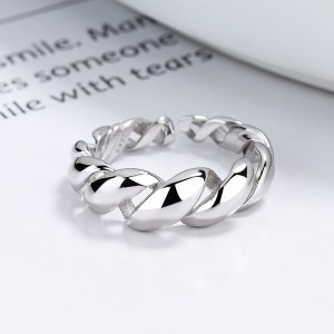 25 Sterling Silver Braided Rope Texture Open Ring 70400293