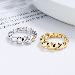 25 Sterling Silver Braided Rope Texture Open Ring 70400293