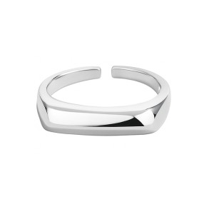 925 Sterling Silver Geometric Minimalist Adjustable Ring 70400294