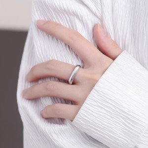 925 Sterling Silver Geometric Minimalist Adjustable Ring 70400294