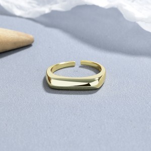 925 Sterling Silver Geometric Minimalist Adjustable Ring 70400294