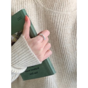 925 Sterling Silver Geometric Minimalist Adjustable Ring 70400294