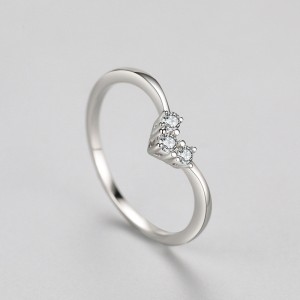 925 Sterling Silver Geometric CZ Two-Piece Ring Set 70500011