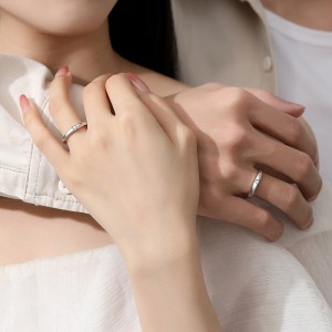 925 Sterling Silver Zircon Adjustable Couple Rings 70700001