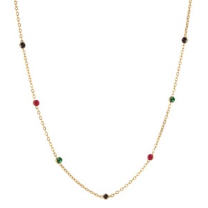 S925 Vintage Colorful Beads Chain Necklace 80100018