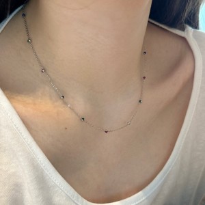 S925 Vintage Colorful Beads Chain Necklace 80100018