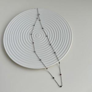 S925 Vintage Colorful Beads Chain Necklace 80100018