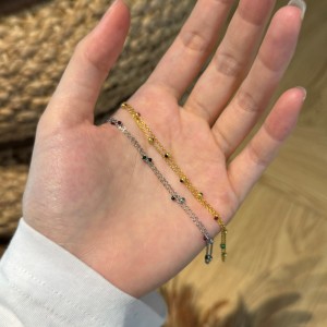 S925 Vintage Colorful Beads Chain Necklace 80100018