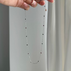 S925 Vintage Colorful Beads Chain Necklace 80100018