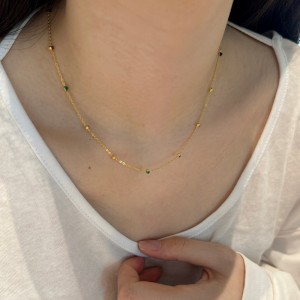 S925 Vintage Colorful Beads Chain Necklace 80100018