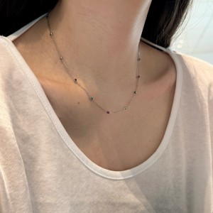 S925 Vintage Colorful Beads Chain Necklace 80100018