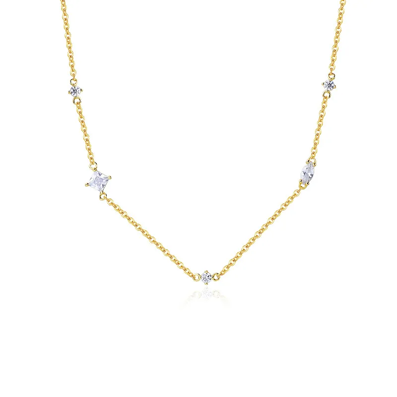 S925 Sweety Zirconia Chain Necklace 80100019