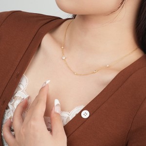 S925 Sweety Zirconia Chain Necklace 80100019
