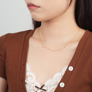 S925 Sweety Zirconia Chain Necklace 80100019