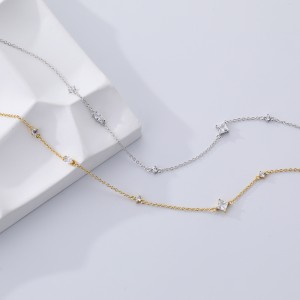 S925 Sweety Zirconia Chain Necklace 80100019
