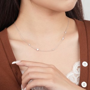 S925 Sweety Zirconia Chain Necklace 80100019