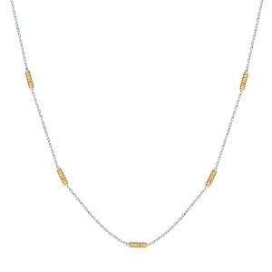 S925 Gold-Silver Cross Chain Necklace 80100020