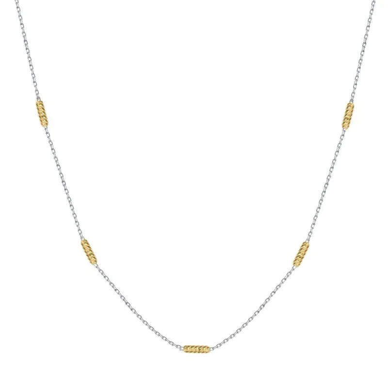 S925 Gold-Silver Cross Chain Necklace 80100020