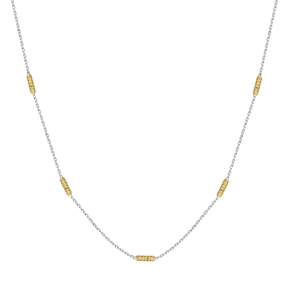 S925 Gold-Silver Cross Chain Necklace 80100020