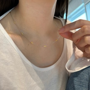 S925 Gold-Silver Cross Chain Necklace 80100020