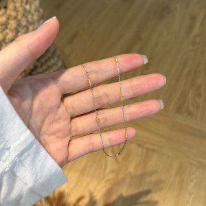 S925 Gold-Silver Cross Chain Necklace 80100020