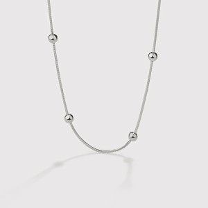 S925 Round Beads Snake Chain Necklace 80100022