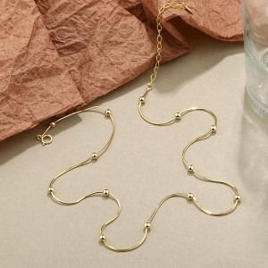 S925 Round Beads Snake Chain Necklace 80100022