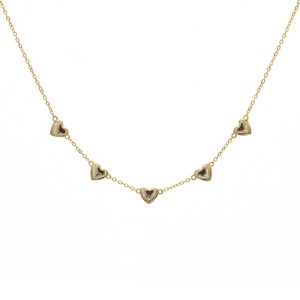 S925 Sterling Silver Hearts Chain Necklace 80100023