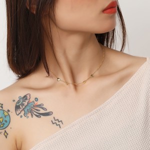 S925 Sterling Silver Hearts Chain Necklace 80100023