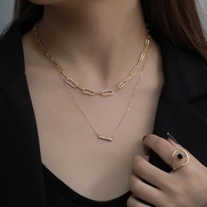 S925 Sterling Silver Hiphop Linked Chain Necklace 80100024