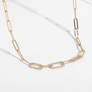 S925 Sterling Silver Hiphop Linked Chain Necklace 80100024