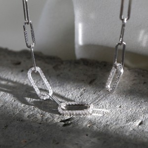S925 Sterling Silver Hiphop Linked Chain Necklace 80100024