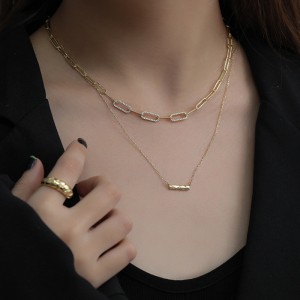 S925 Sterling Silver Hiphop Linked Chain Necklace 80100024