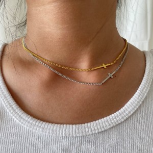 925 Sterling Silver Cross Chain Necklace 80100031 925 Sterling Silver Cross Chain Necklace 80100031