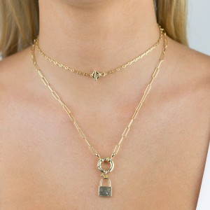 925 Sterling Silver Minimalism Chain Necklace 80100032