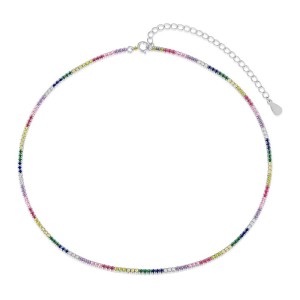 Rainbow 1.5mm Zirconia Tennis Necklaces 80100038 Rainbow 1.5mm Zirconia Tennis Necklaces 80100038