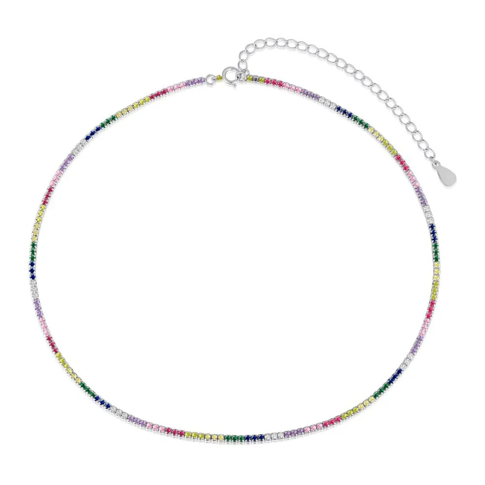 Rainbow 1.5mm Zirconia Tennis Necklaces 80100038 Rainbow 1.5mm Zirconia Tennis Necklaces 80100038