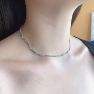 Rainbow 1.5mm Zirconia Tennis Necklaces 80100038 Rainbow 1.5mm Zirconia Tennis Necklaces 80100038
