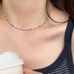 Rainbow 1.5mm Zirconia Tennis Necklaces 80100038 Rainbow 1.5mm Zirconia Tennis Necklaces 80100038