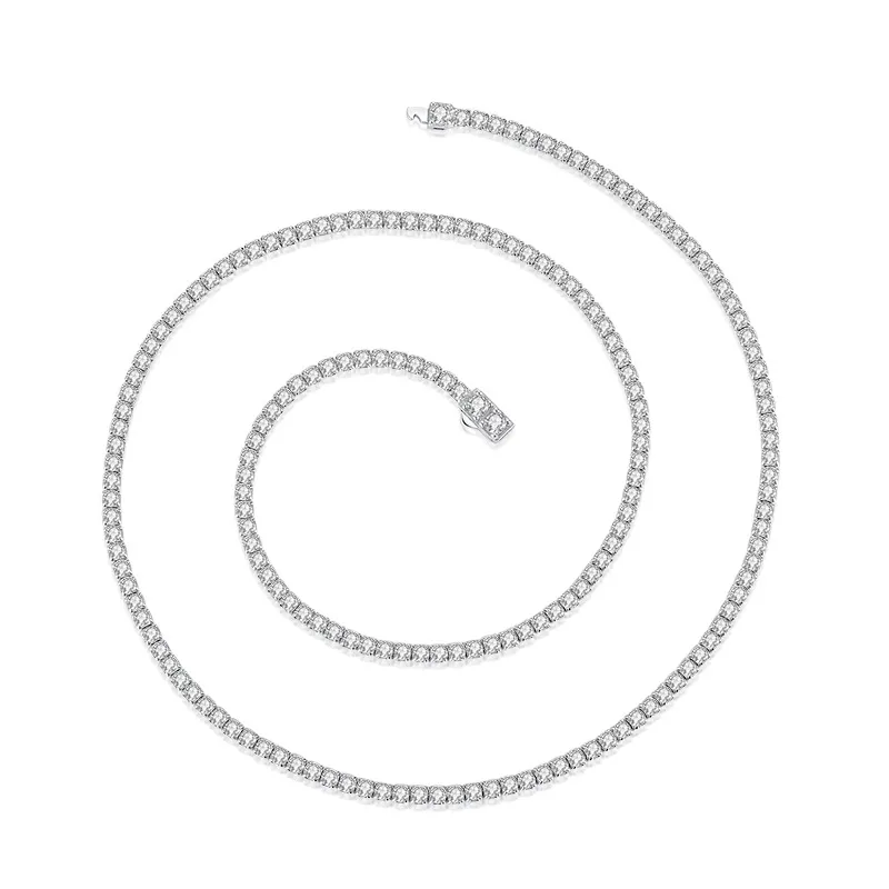 S925 2mm/3mm/4mm/5mm Cubic Zirconia Moissanite Tennis Necklace