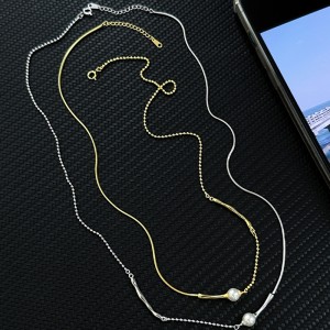 925 Sterling Silver Beads Chain Necklace 80100046