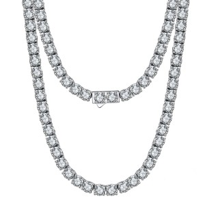 S925 4mm Zirconia Tennis Chain Necklace 80100047