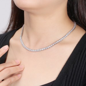 S925 4mm Zirconia Tennis Chain Necklace 80100047