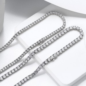 S925 4mm Zirconia Tennis Chain Necklace 80100047