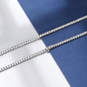 S925 4mm Zirconia Tennis Chain Necklace 80100047